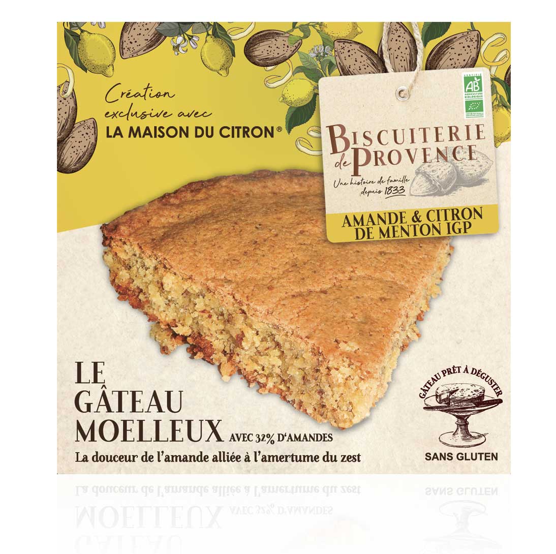 BISC. DE PROVENCE - BIO Mandelkuchen mit Zitrone aus Menton 225g DE-ÖKO-006