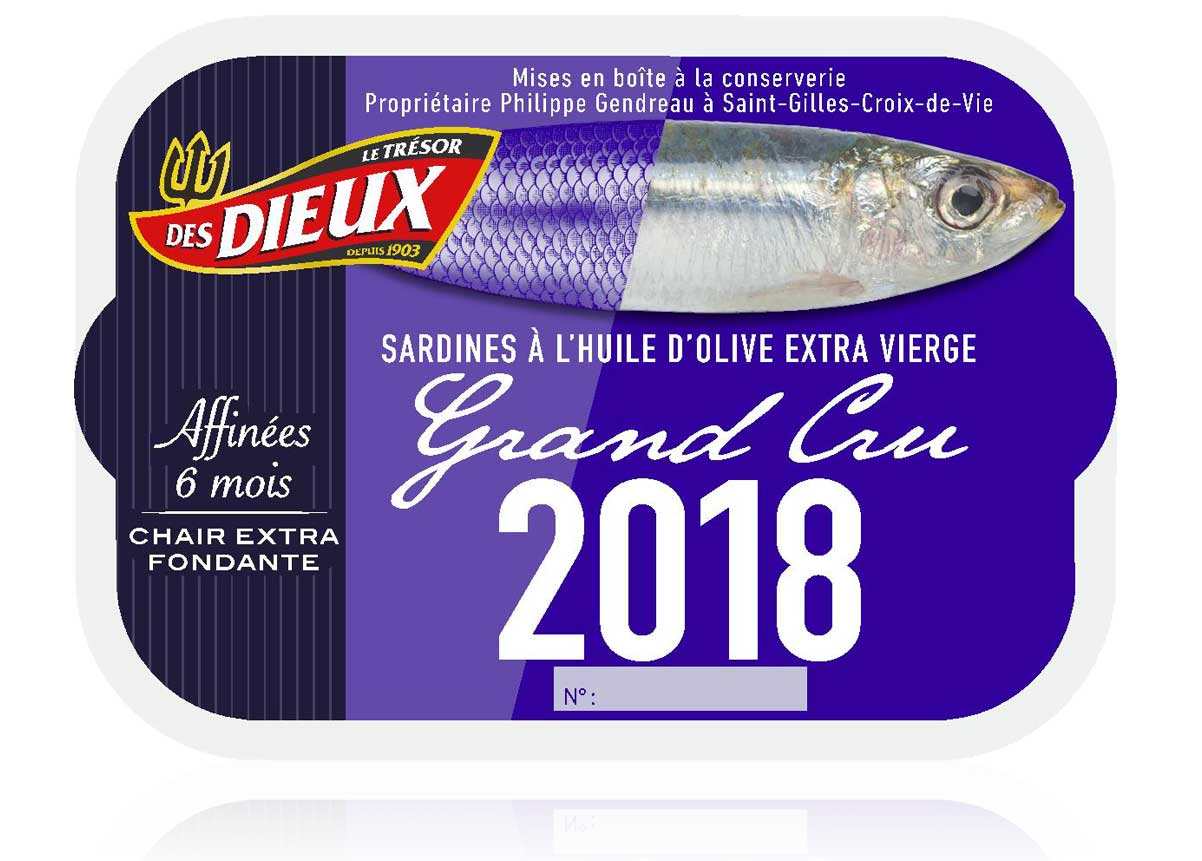 LE TRÉSOR DES DIEUX - Jahrgang Sardinen 'Grand Cru' 2018 (6 Monate verfeinert) 115g