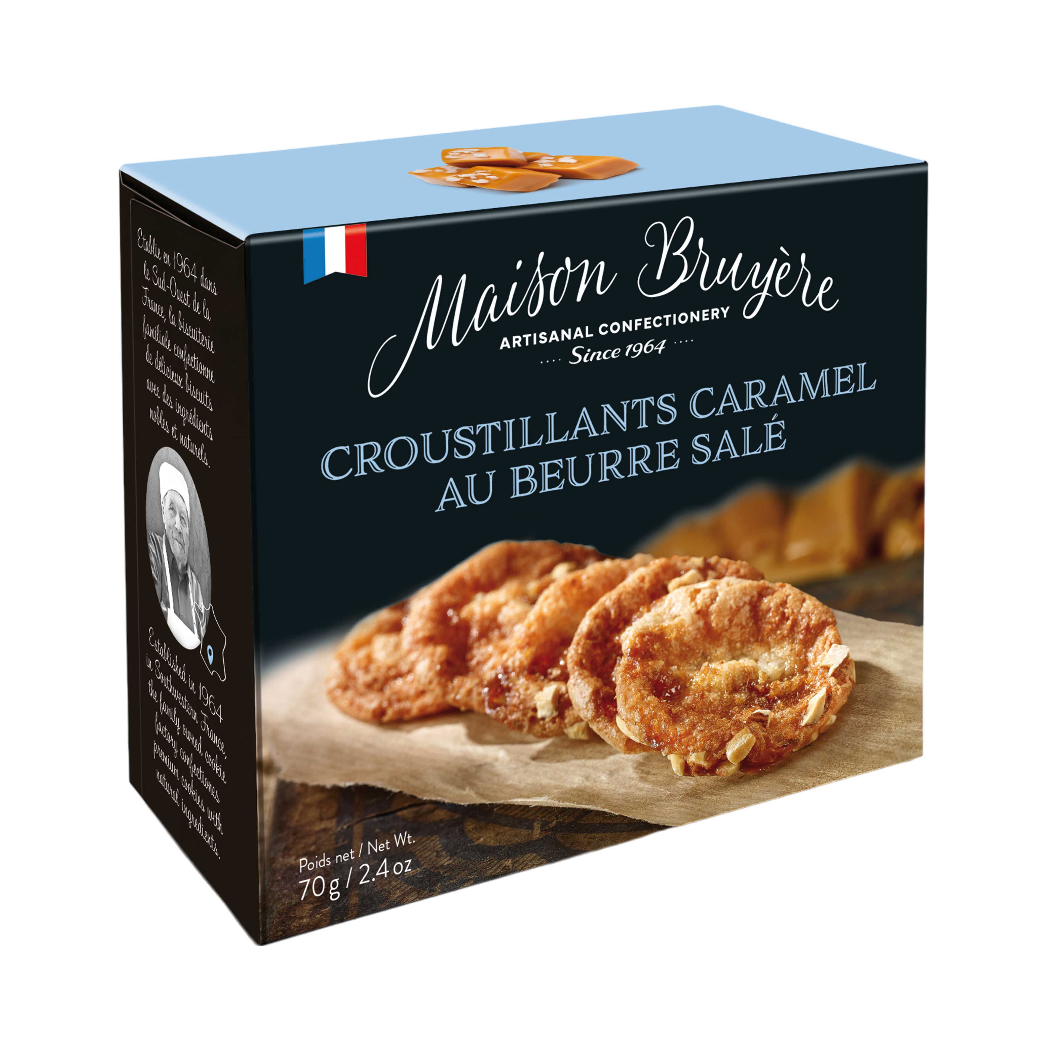 MAISON BRUYERE - Mandelkrokant-Gebäck - gesalzenem Butterkaramell 70g 